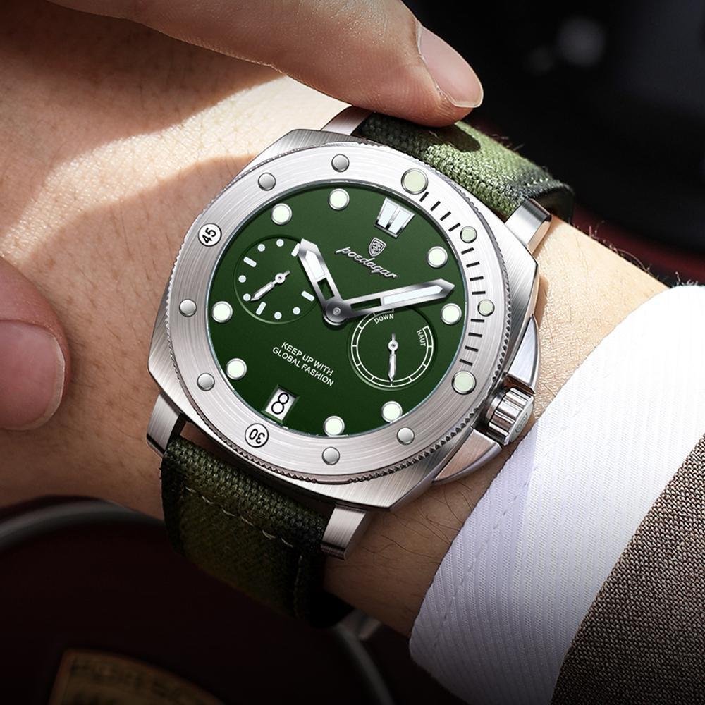 POEDAGAR High Quality Military Watch For Man Waterproof Luminous Date Fashion Men Clock Nylon Leather Quartz Watches