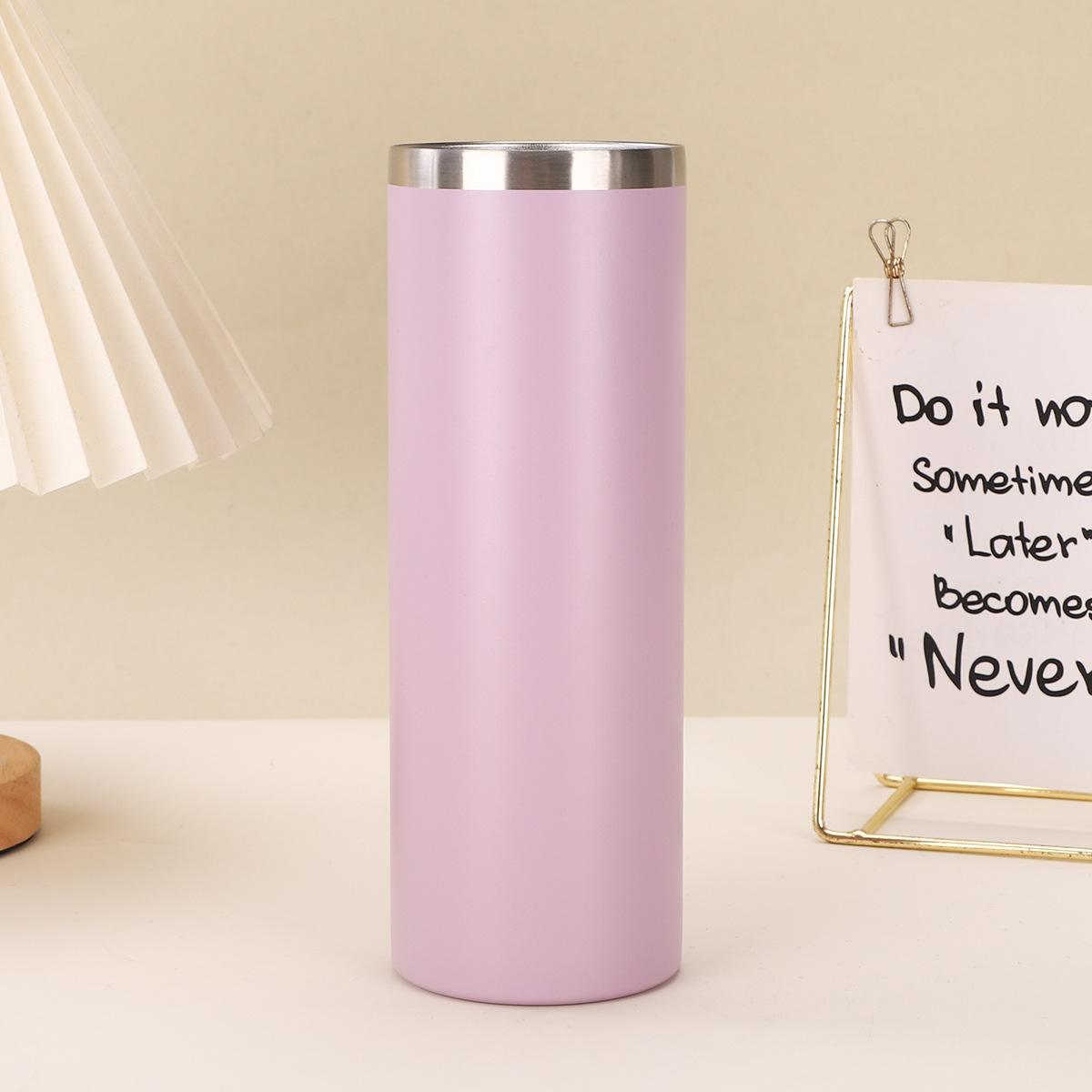 

Прямая чашка из нержавеющей стали с прямой трубкой, вакуумная изоляционная чашка большой емкости с прозрачной крышкой, холодная автомобильная чашка 20oz