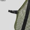 INCERUN Men Summer Sleeveless Mesh See Through Stitching Long Tank Tops