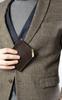 Men's horizontal wallet with gold accent, natural grain leather - Rovicky