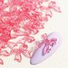 1Bag Pink Candy Ribbon Bows 3D Nail Charm Transparent Jelly Color Summer Nail Decoration Accessories DIY Manicure Decor Parts