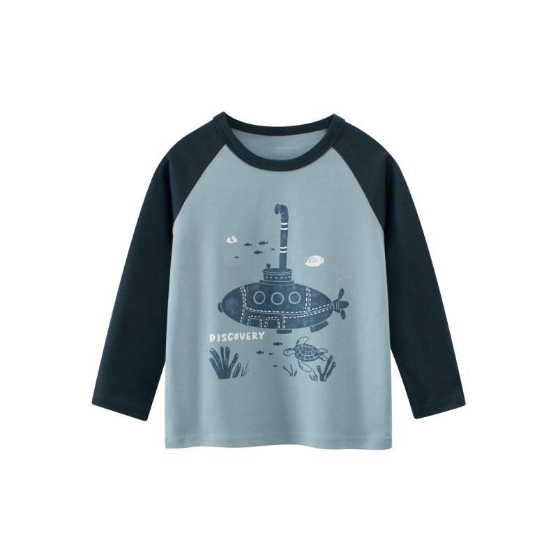 27kids European-Style Patchwork Long-Sleeve T-Shirt for Boys - Spring & Autumn Collection 120 cm