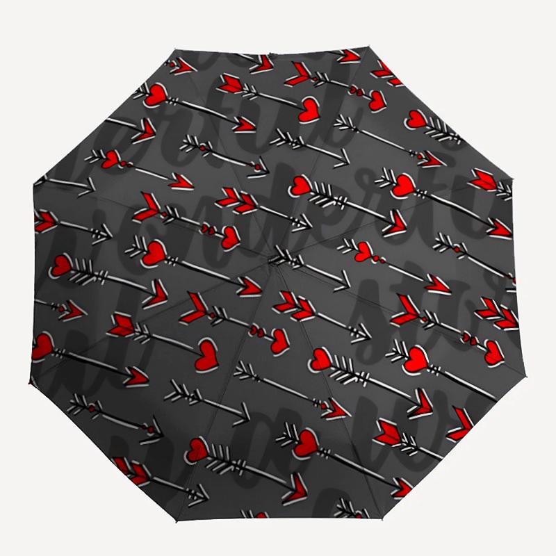 1pc Arrows Hearts Open/Close Folding Umbrella, All- Portable Umbrella for & Men, Stylish Accessory (Holiday Gift) 8-Rib Yy251213168