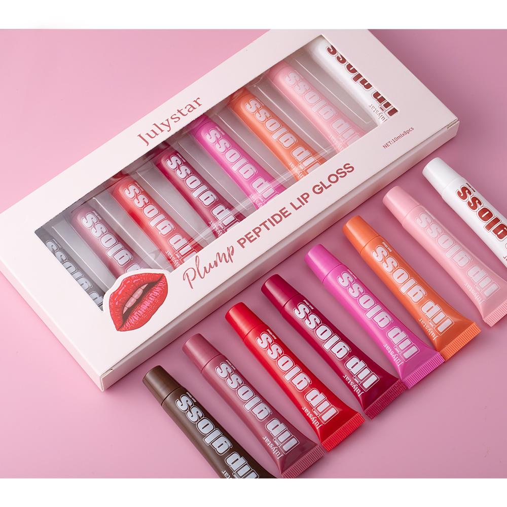 JULYSTAR Fruit-flavored Moisturizing Lip Oil Set Of 8, Moisturizing, Long-lasting, Moisturizing, And Transparent.