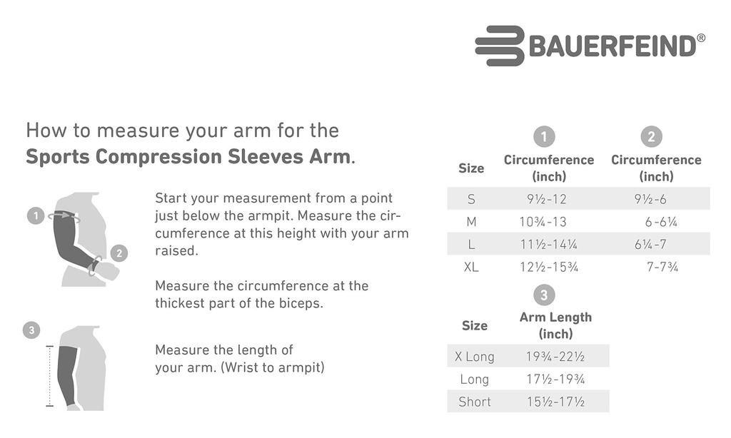 Bauerfind SPORTS COMPRESSION SLEEVES ARM Sports Arm Sleeve Made In Germany Compression Suppresses Muscle Vibration Promotes Energy [BAUERFEIND]