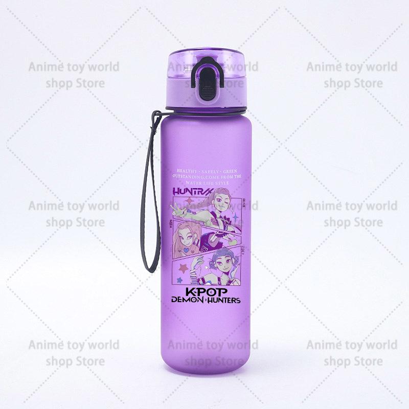 KPop Demons Hunters Large Capacity Sports Water Bottle Motivational Leak Proof Portable Reusable Cups Outdoor Travel Gym Jugs Kid Friendly