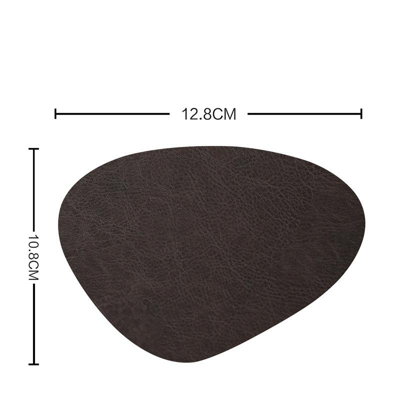 Shaped Cowhide Pattern Coasters Waterproof Heat Insulation Non-slip Mats PU Leather Plate Mat Bowl Cups Things for The Kitchen