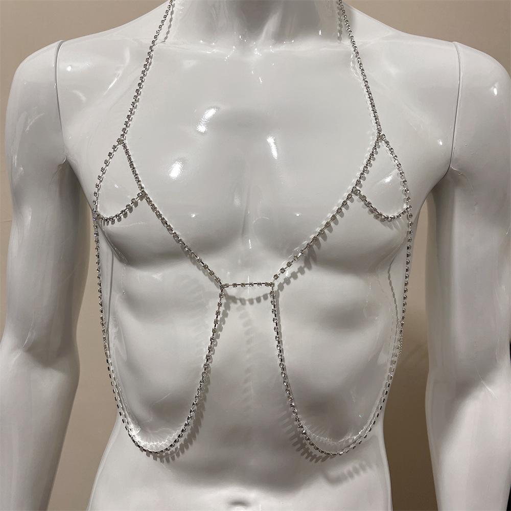 New Fashionable Simple Bikini Breast Chain, European And American Personality Full Diamond Sexy Body Chain Body Chain