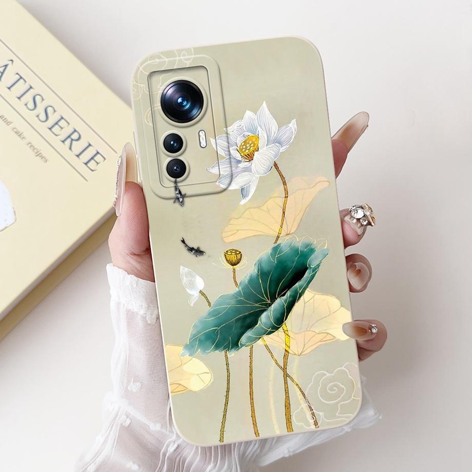 Für Xiaomi 12 12s 12x 12T Pro 12s Pro 12 Lite 12Ultra Handyhülle Flüssigsilikon Weiche Rückabdeckung Kaninchen Panda Blume Capa Tasche