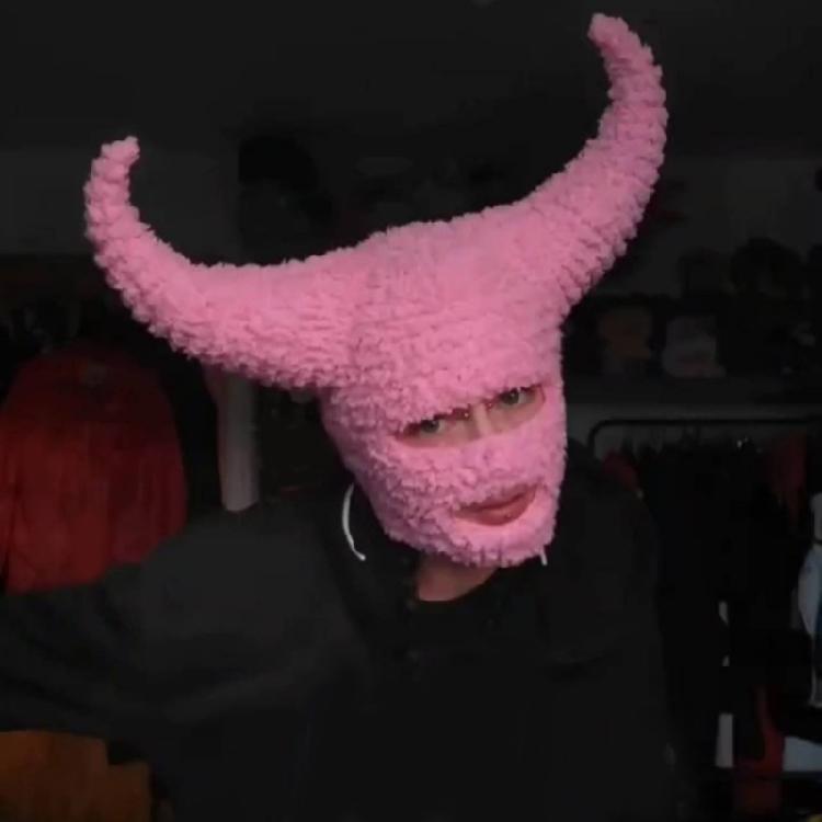 Halloween Cosplay Horn Balaclava Hats Balaclava Winter Knitted Hats Headgear