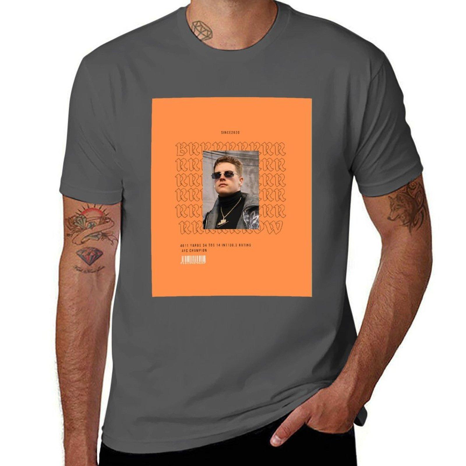 

Joe quotBrrquot Burrow Graphic T Shirt TShirt Big and Tall Solid Color TShirt 4XL