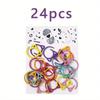 24Pcs Cat Ear Stitch Markers Set for Knitting Crochet Multiple Color Metal Locking Rings Craft Marker Tools DIY Sewing Projects