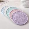 4pcs round mandala florals coaster silicone mold resin pouring coaster craft, diy concrete insulation mat