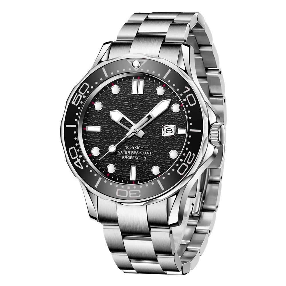Fashion Men Watch Casual Sport Waterproof Men's Quartz Wristwatches Top Brand Luxury 360° Rotating Bezel Design Watch Men