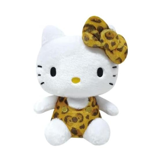 K Company Hello Kitty (Leopard Print Series) Sitting Plush Toy Brown KTH-ON-BR H19 x W14 x D9.5cm