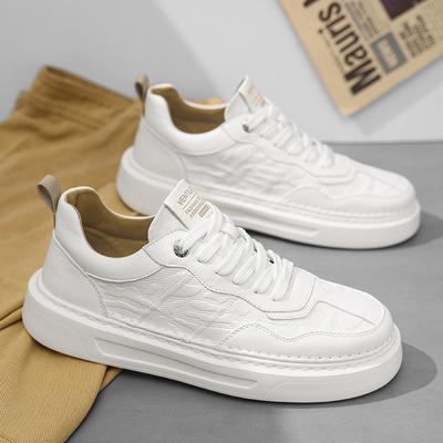 Hoge Kwaliteit Heren Casual Leren Platte Schoen Zomer Mode Outdoor Wandelsneakers Designer Zachte Zool Veelzijdige Skateschoen