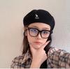 Korean Style Wool Beret with Kangaroo Embroidery - Trendy Newsboy Cap