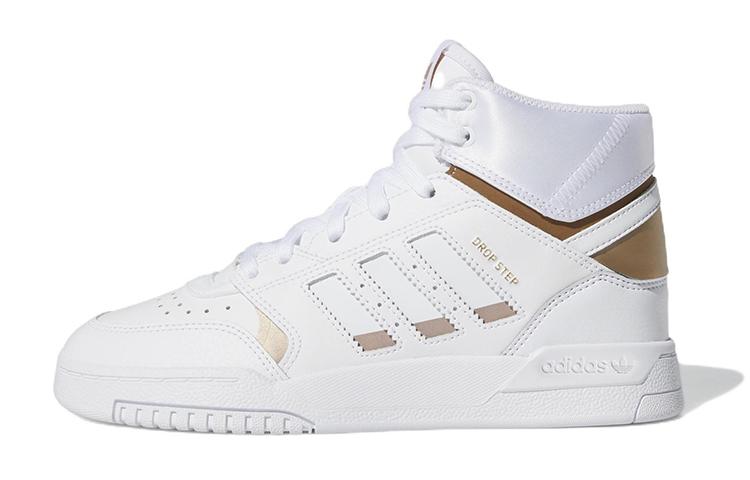

Adidas Originals Drop Step J Leather Comfortable Abrasion Resistant Abrasion Resistant High top Skateboard Shoes White EF7155 36