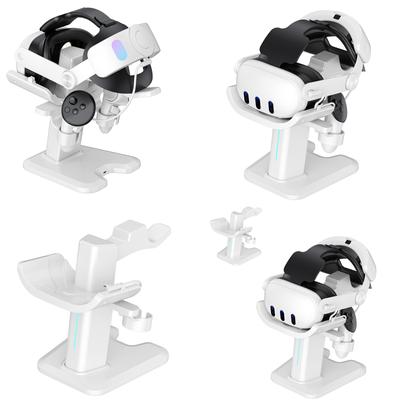 VR Stand Headset Charging Dock LED VR Display Stand Accessories for Quest 3 Headset Controllers Charging Racks