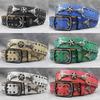 7 Colors Western Bull Head Rivet Leather Belt - Punk Snake Print Unisex Y2K Accessory