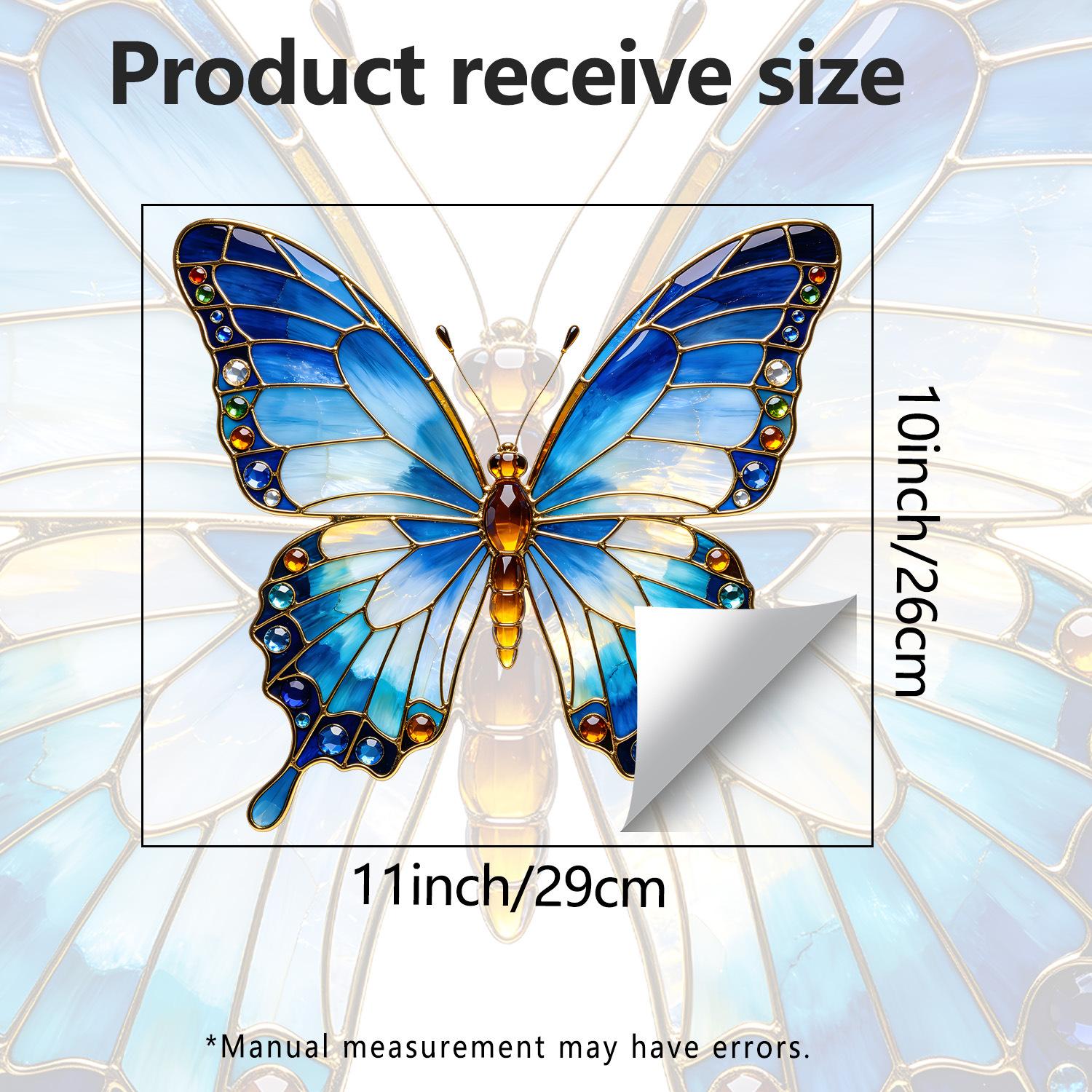 

Creative Large Blue Butterfly Static Cling Wall Sticker for Bedroom Living Room Study Home Wall Decor 26x29cm разноцветный