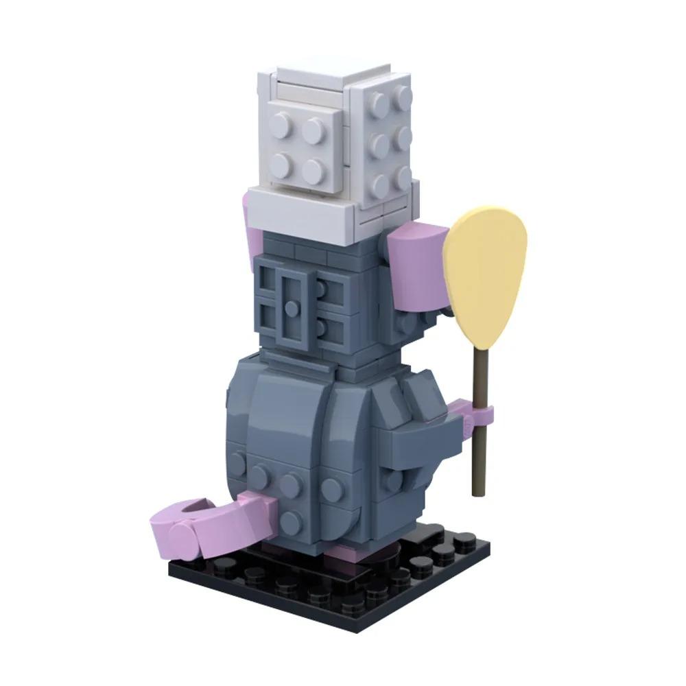 Chef Mouse Building Block Model Animation Comedy Movie Creative Animal Characters Assembling Brick Toys As a Gift for Food Fans