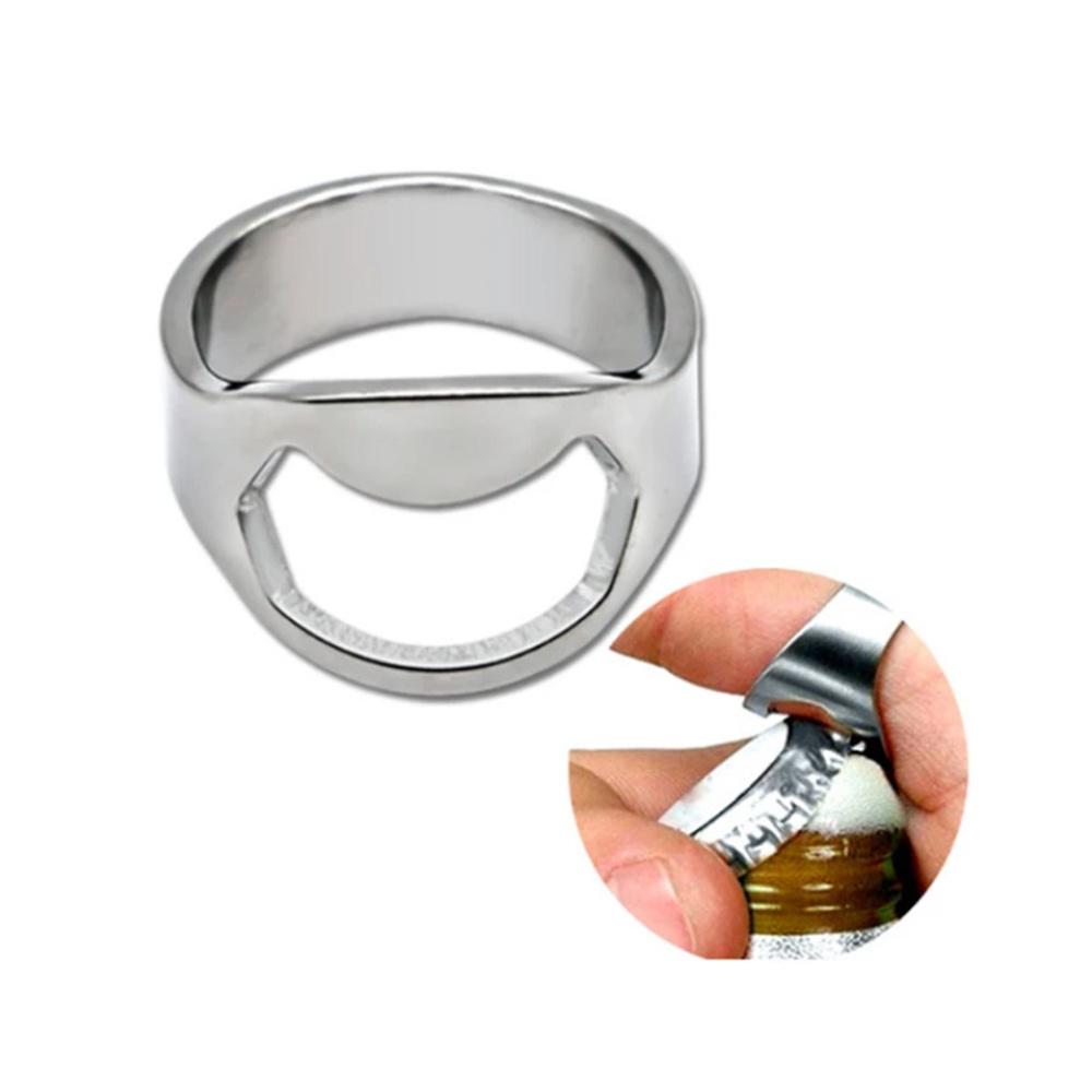 

Bottle Opener Ring Creativity Corkscrew Stainless Steel Finger Ring Beer Can Openers Gadgets Cool Bar Kitchen Accessories Gifts