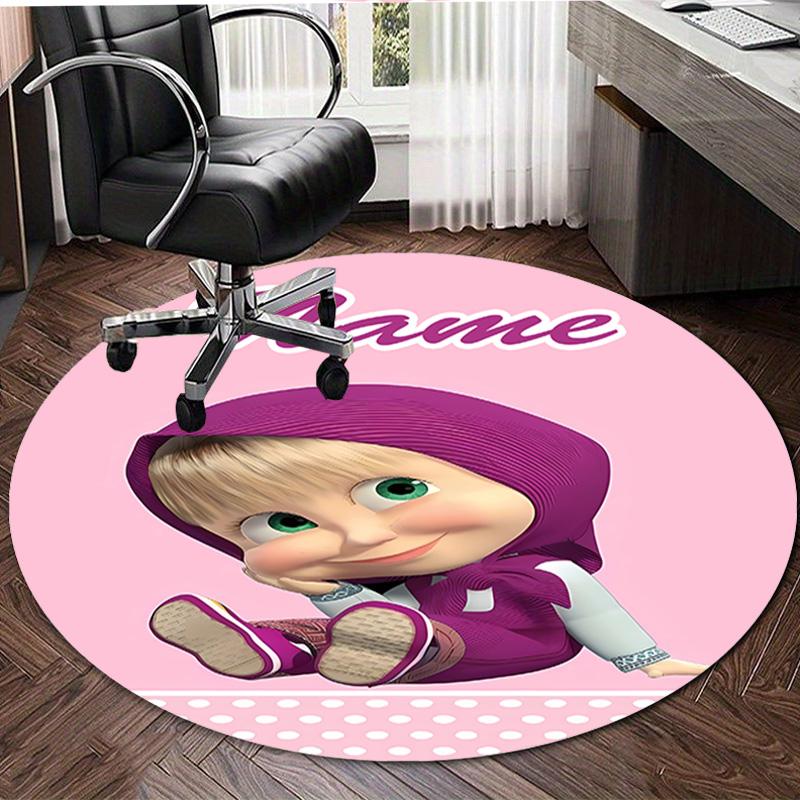 Personalized M-Masha and the Bear Round Chair Office Rug - Perfect for Mat, Office Chair & More - Ideal Gift for Birthdays and Holidays