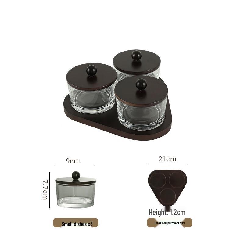 Japanese Style Divided Glass Serving Platter Set