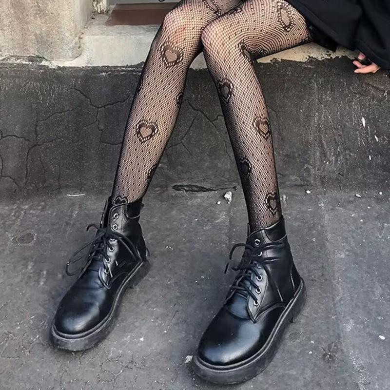 Women Lace Patterned Fishnet Tights High Waist Fishnets Leggings Net Stockings Pantyhose Thigh High Stockings Hosiery
