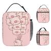 L-Lulu Pig Lunch Bag Portable Lunch Box Men Office Graphic Design Cooler Bag Vintage Oxford Tote Food Bags
