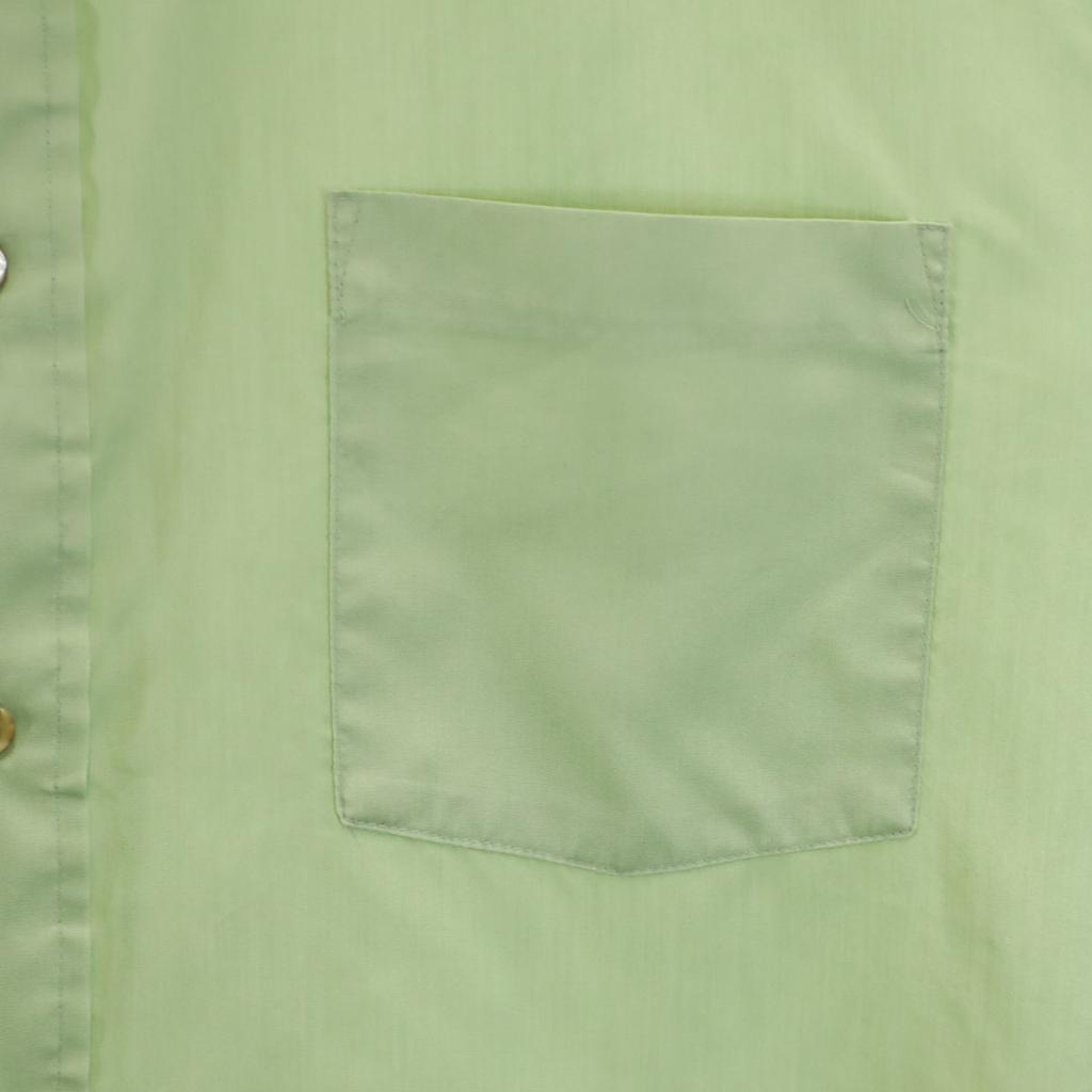 TOWNCRAFT 70s Vintage Short Sleeve Shirt Yellowish Green PENNEYS Men's Used