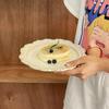 Vintage Reliefspitze Keramikteller Französischer Stil Dessert Westliche Gerichte Täglicher Haushalt Kuchen Pasta Salat Teller
