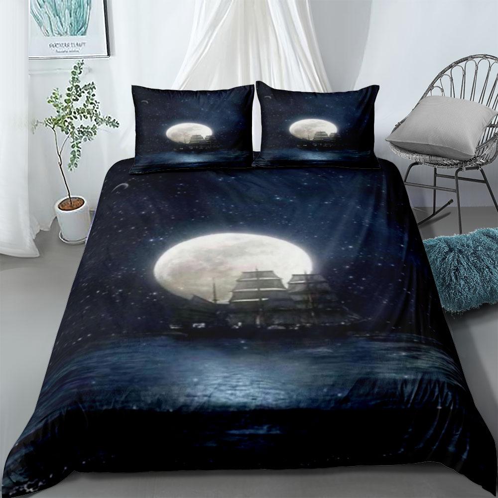 

Комплект пододеяльника Moon Boat UK Односпальный Двуспальный Королевский US Полуторный Полный Кинг-сайз pkm Комплект постельного белья 140x210cm