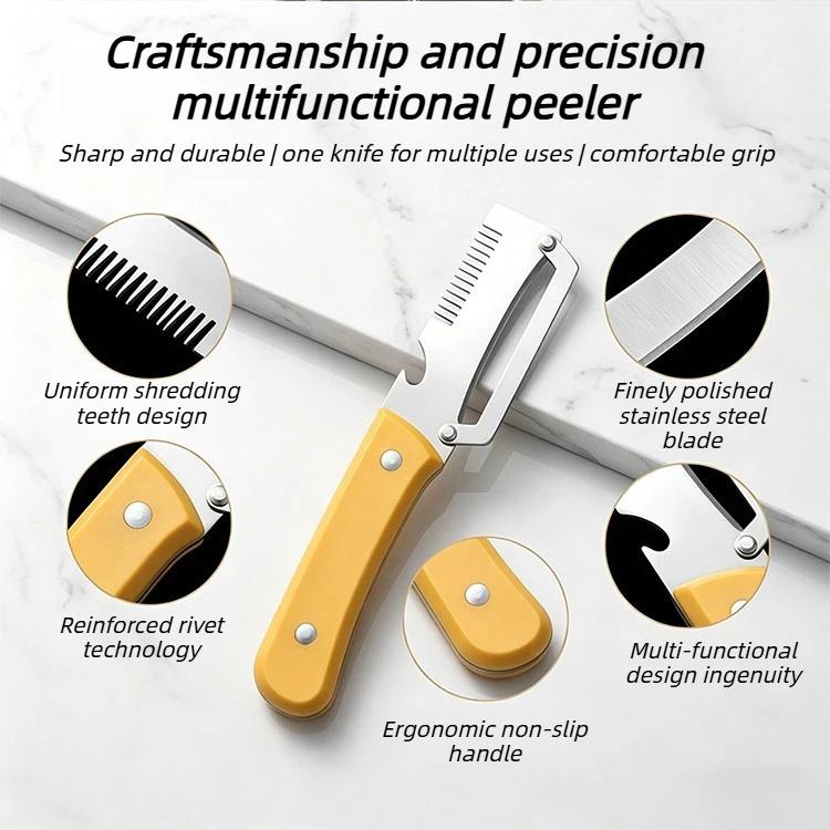 3 In 1 Stainless Steel Vegetable Peeler Multifunction Fruit Slicer Shredder Kitchen Cutter Tool for Potato Carrot Cucumber Use