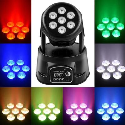 Vylepšená 120W 7 LED Pohyblivá hlava Světla RGBW DMX512 Dálkové ovládání Osvětlení jeviště DJ Vybavení Disko Párty světla Bar