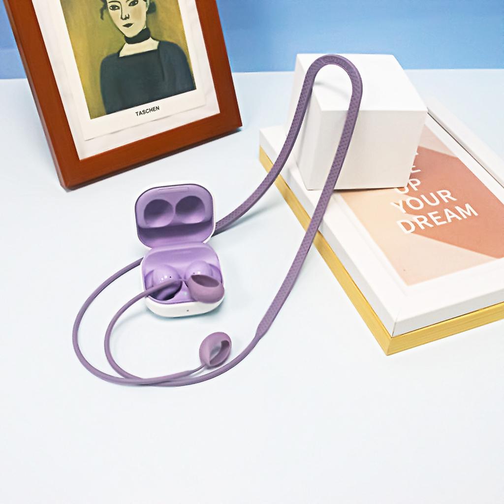 Earphone Hanging Neck Lanyard Silicone Anti-Lost Strap for -Galaxy Buds 2