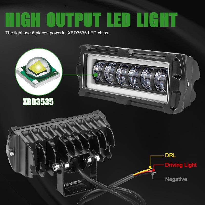 5 Inch LED Pods 7D LED Light Bar Work Light DRL Ruunning Headlight Offroad Driving Fog Lamp 12V 24V For Car Truck Trailer SUV RV