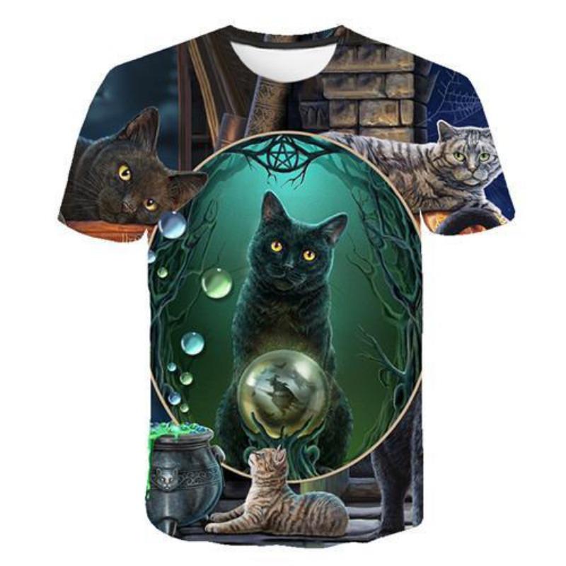 2024 Men/woman High Quality Brand T-shirt Hombre New Men T-shirt Casual Short Sleeve O-neck Fashion Funny Cat Printed 3D T Shirt