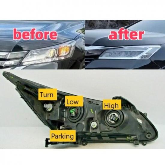 Headlight Adapter Wire Halogen To Touring LED For 2016-2017 Honda Accord Sedan