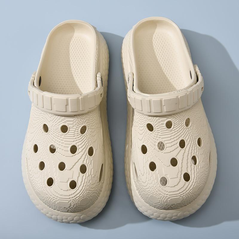 Summer new men's casual hole shoes platform non-slip eva fashion round head indoor and outdoor beach bag head sandals