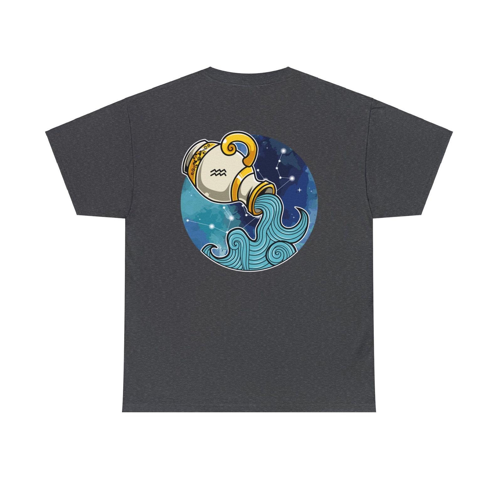 Aquarius Zodiac Sign T-shirt: Horoscope Design S