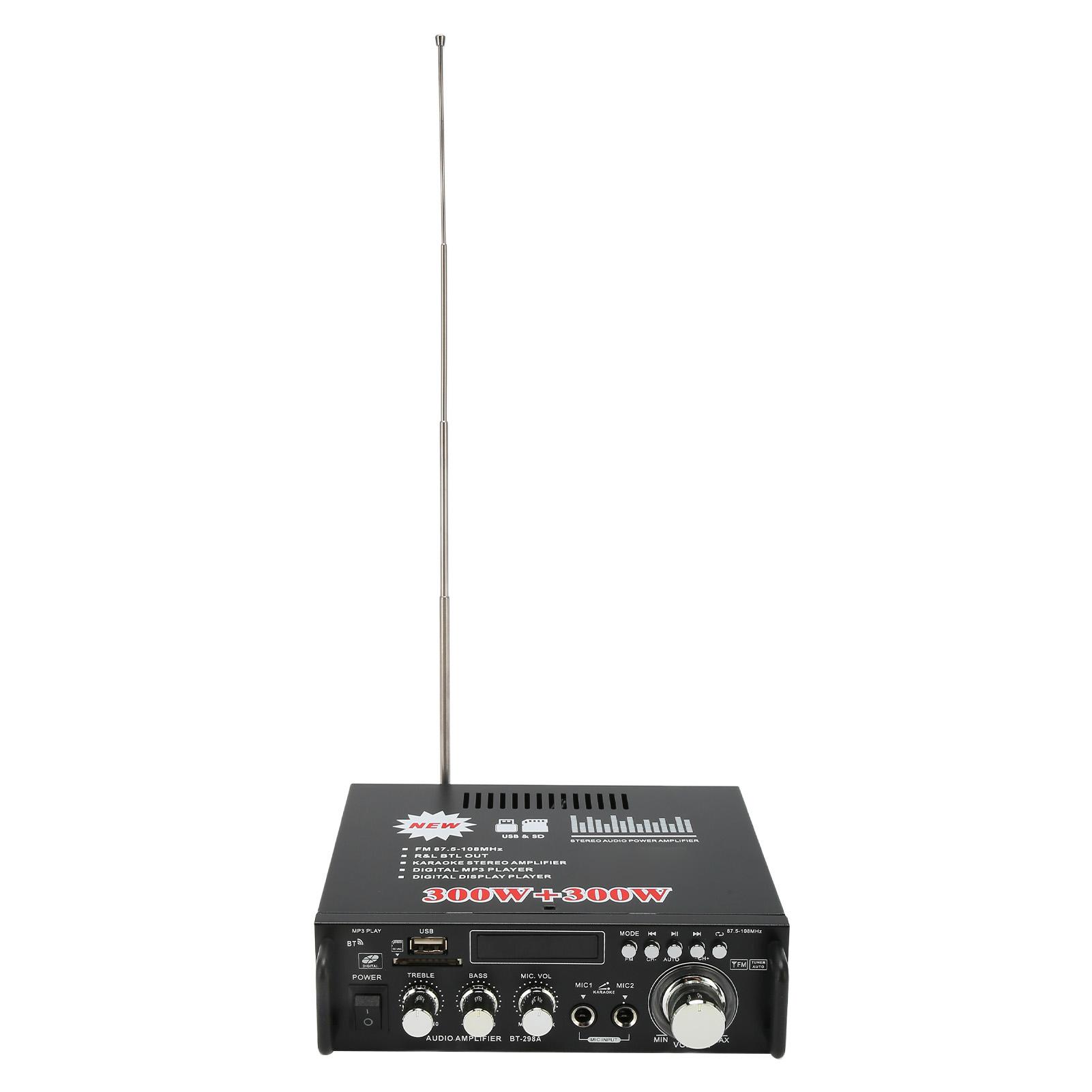 

Power Amplifier 300W 300W with USB Memory Card Port Remote Control LED Display for Home Stereo System