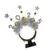 2025 New Year Eve Headband Glittering Garland Hairband Christmas Party Hairhoop Holiday Hairhoop for Festival Gathering
