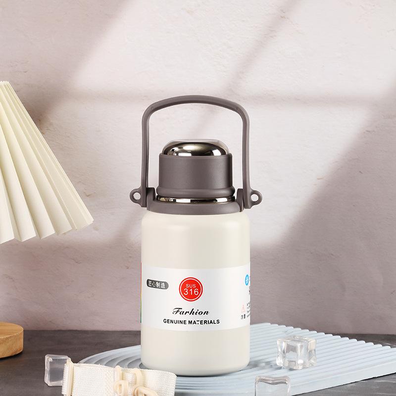 New Space Pot Big Cap Thermos Cup Sports Kettle Female Steel Water Cup Male Straw Cup Thermal Pot Durable Durable