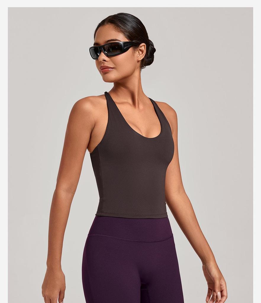 Cross-Strap Quick-Dry Yoga Vest: Versatile Running Sports Top with Stylish Back Design