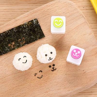 1 Set Rice Ball Mould Ball Shaped Sushi Molds Shaking Mould With Spoon Seaweed Embossing Mold For Kids DIY Meal Sushi Tools