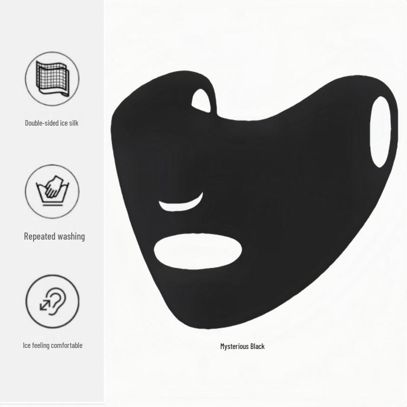 Women's Summer Ice Silk Sun Protection Scarf Mask - Breathable, Thin, Ear-Hanging Design