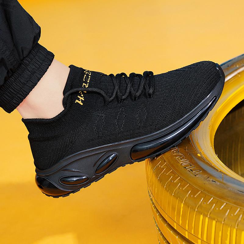 Men's Casual Sports Shoes Men's Foam Shock Absorption Sports Shoes Flying Mesh Breathable Socks Shoes