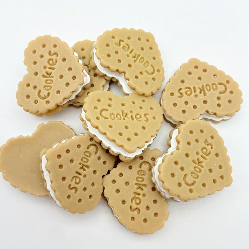 

10Pcs Resin Simulation Mini Biscuit Flatback Cabochon Scrapbook Kawaii DIY Embellishments Accessories G45 хаки